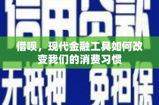 友好借呗，现代金融工具如何改变我们的消费习惯